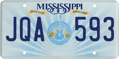 MS license plate JQA593