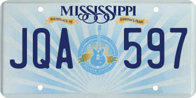 MS license plate JQA597