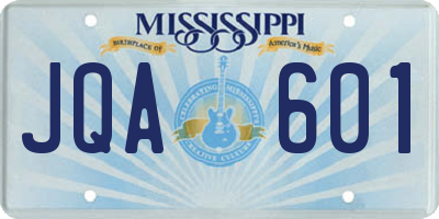 MS license plate JQA601