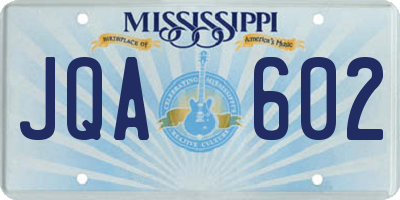 MS license plate JQA602