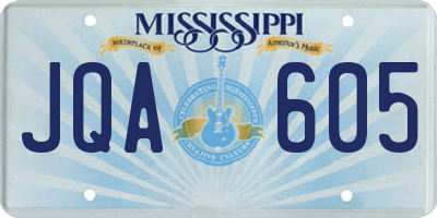 MS license plate JQA605