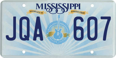 MS license plate JQA607