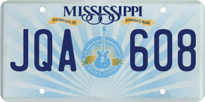 MS license plate JQA608