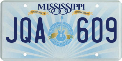 MS license plate JQA609