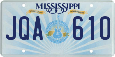 MS license plate JQA610