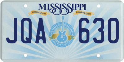 MS license plate JQA630