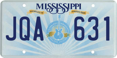 MS license plate JQA631