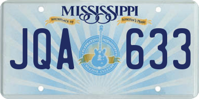 MS license plate JQA633