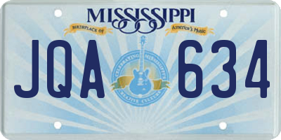 MS license plate JQA634