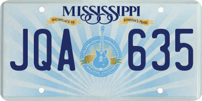 MS license plate JQA635