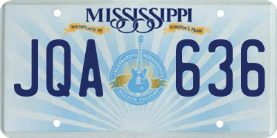 MS license plate JQA636