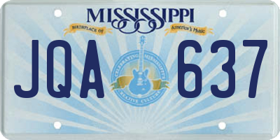 MS license plate JQA637