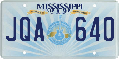 MS license plate JQA640