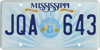 MS license plate JQA643