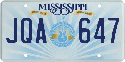 MS license plate JQA647