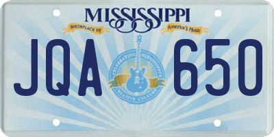 MS license plate JQA650