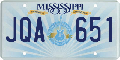 MS license plate JQA651