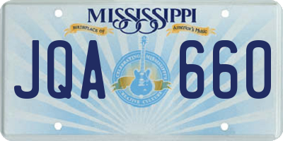 MS license plate JQA660