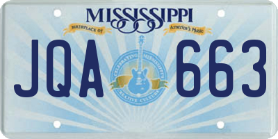 MS license plate JQA663