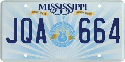 MS license plate JQA664