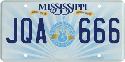 MS license plate JQA666