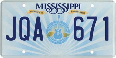 MS license plate JQA671
