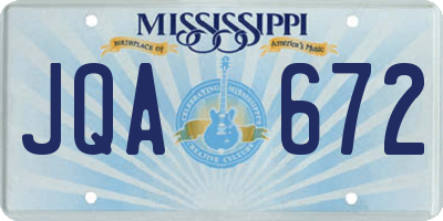 MS license plate JQA672