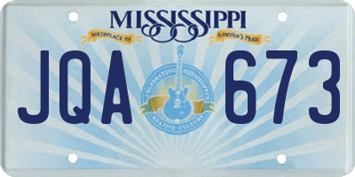 MS license plate JQA673