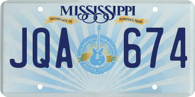 MS license plate JQA674