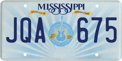 MS license plate JQA675