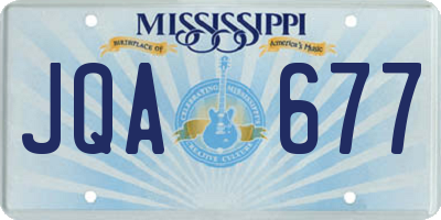MS license plate JQA677