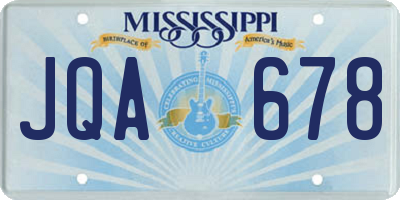 MS license plate JQA678