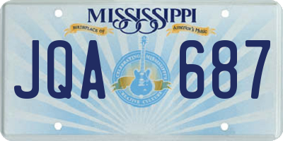MS license plate JQA687