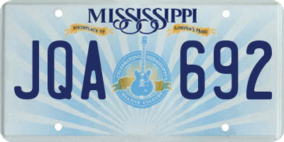 MS license plate JQA692