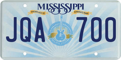 MS license plate JQA700