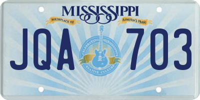 MS license plate JQA703