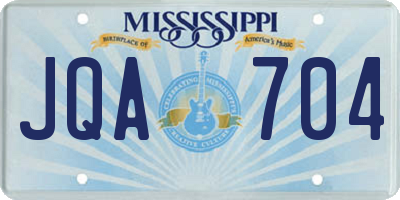 MS license plate JQA704