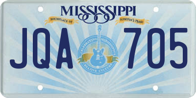 MS license plate JQA705