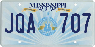 MS license plate JQA707