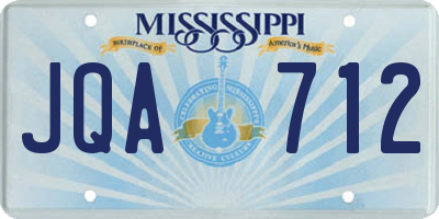 MS license plate JQA712
