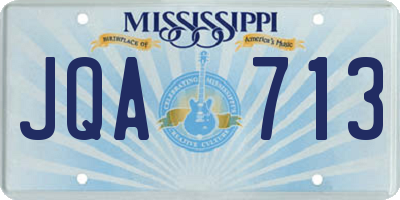 MS license plate JQA713