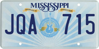 MS license plate JQA715