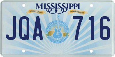 MS license plate JQA716