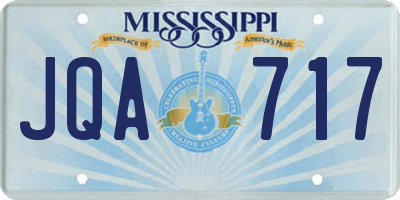 MS license plate JQA717