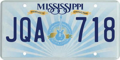 MS license plate JQA718