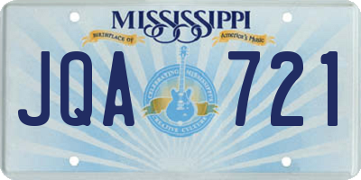 MS license plate JQA721