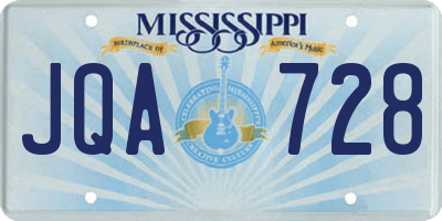 MS license plate JQA728