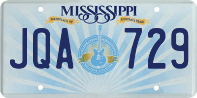 MS license plate JQA729