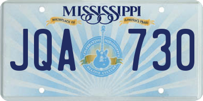 MS license plate JQA730