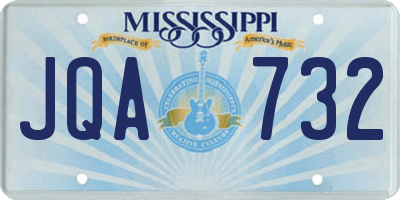 MS license plate JQA732